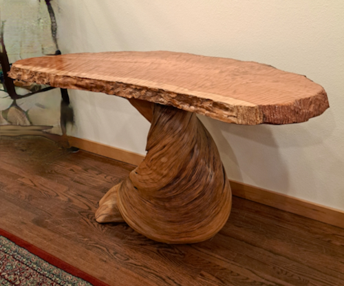 JW-270 Table Striped Tiger Redwood & Juniper $5000 at Hunter Wolff Gallery